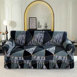 Geometric Pattern Stretch Sofa Cover, 1 Count Modern Sofa Slipcover, Sofa Protector for Home Living Room, Dustproof Sofa Cover for Home Decor