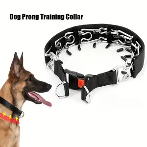 Adjustable Anti-Pull Dog Training Collar with Quick Release Buckle and Metal Spikes - Heavy-Duty Nylon Collar for Small to Large Dogs (Puppies and Adult Dogs) - Barking Control and Traction Obedience Aid, Durable Behavior Correction Collar
