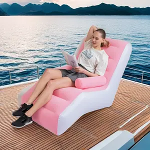 Air Sofa New Portable Outdoor Inflatable Sofa Inflatable Lazy Sofa Outdoor Flocked Sofa Chair Portable Office Nap Bed Creative S-Shaped Recliner, Suitable for Home, Travel, Camping, Office, etc