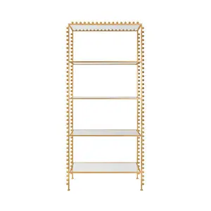 Modern Etagere Bookshelf in Gold for Contemporary Spaces