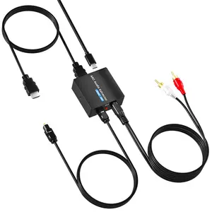 Hdmi arc audio extractor 192 khz arc audio adapter with spdif 35mm aux rca audio output hdmi arc to optical audio adapter with audio cable support blueray play soundbar