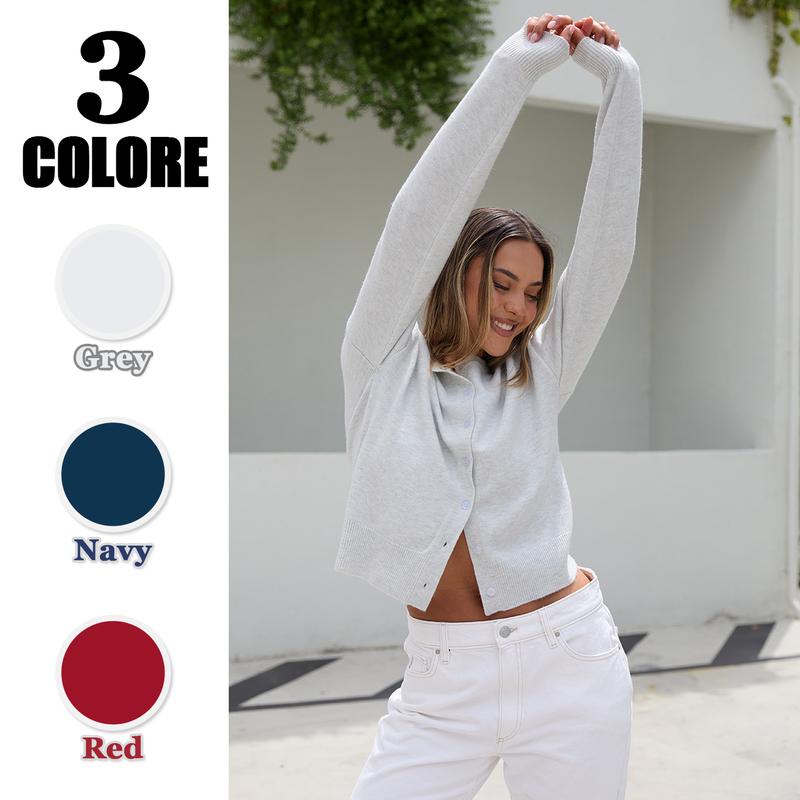 AUTOMET Cropped Cardigan Sweaters for Women Lightweight Crop Cotton Knit Y2k Fall Outfits Fashion Clothes 2025 Fallreshness Soft Open Front Long Sleeve Casual Wear