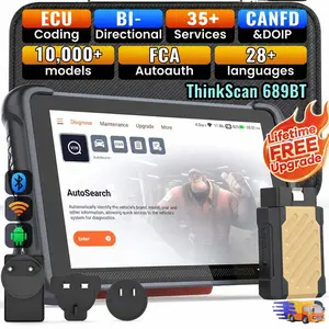 [Summervibes] THINKCAR THINKSCAN 689BT Lifetime Free Update，All System Diagnostic with Bluetooth Dongle，Bi-Directional OBD2 Scanner with ECU Coding, 35+ Maintenance Functions, FCA Autoauth, Support CAN-FD & DOIP protocol，Bidirectional Scan Tool