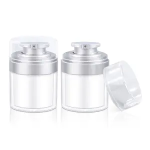 1oz Airless Pump Jar (2 Pack)–Refillable Vacuum Cosmetic Container for Cream,Lotion & Moisturizer–Leak-Proof Travel Size Dispenser,TSA Approved–Keeps Skincare Fresh & Oxidation-Free