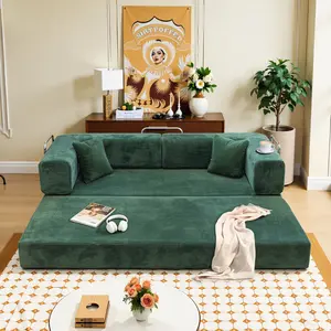 78.7'' Convertible Sofa Bed Cloud Floor Futon Couch High-Quality Corduroy Fabric & Sponge Pad Multi-Functional Upholstered Sleeper for Living Room Bedroom futon sofa suitable for living room living room furniture sectional couch sofa bed couch flexible