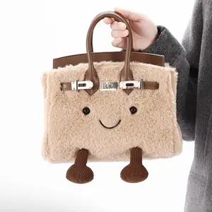 Cute Elf Furry Women's 2025 Autumn Winter New Plush Kelly Cartoon Crossbody Bag