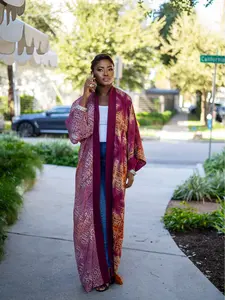 Nala Mixed Print Magenta Kimono