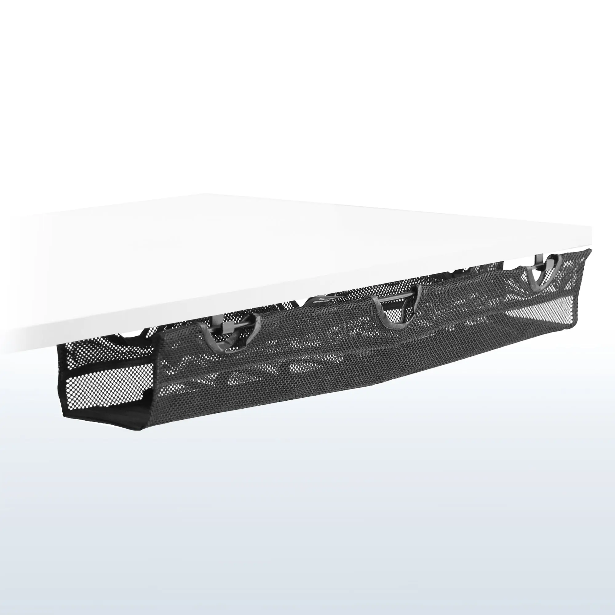 Under Desk Mesh Cable Management with Power Strip Holder