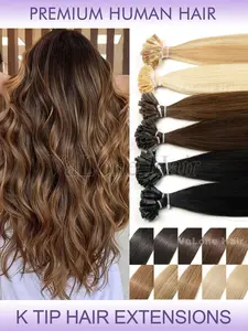 Keratin K Tip & V Tip Hot Fusion Real Human Hair Extensions for Women, Remy Hair, 50pcs Per Pack, 30 Grams, Suitable for Various Hairstyles