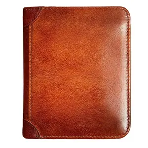 RFID Blocking Mens Top Cowhide Leather Wallet Classic Tri-fold Design with 2 ID Windows 11 Credit Card Slots Durable Retro Short Multi Function Card Holder Slim Bifold Style Security Wallet Gift for Men