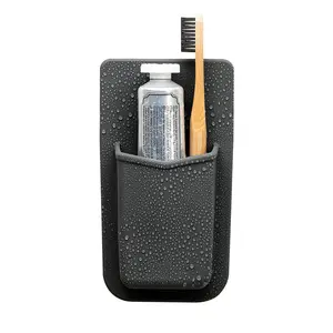 TOOLETRIES The Henry Essentials Holder - Silicone Toiletry Organizer, Shower & Bathroom Accessory - Features Silicone-Grip Technology, Removable & Reusable - Charcoal