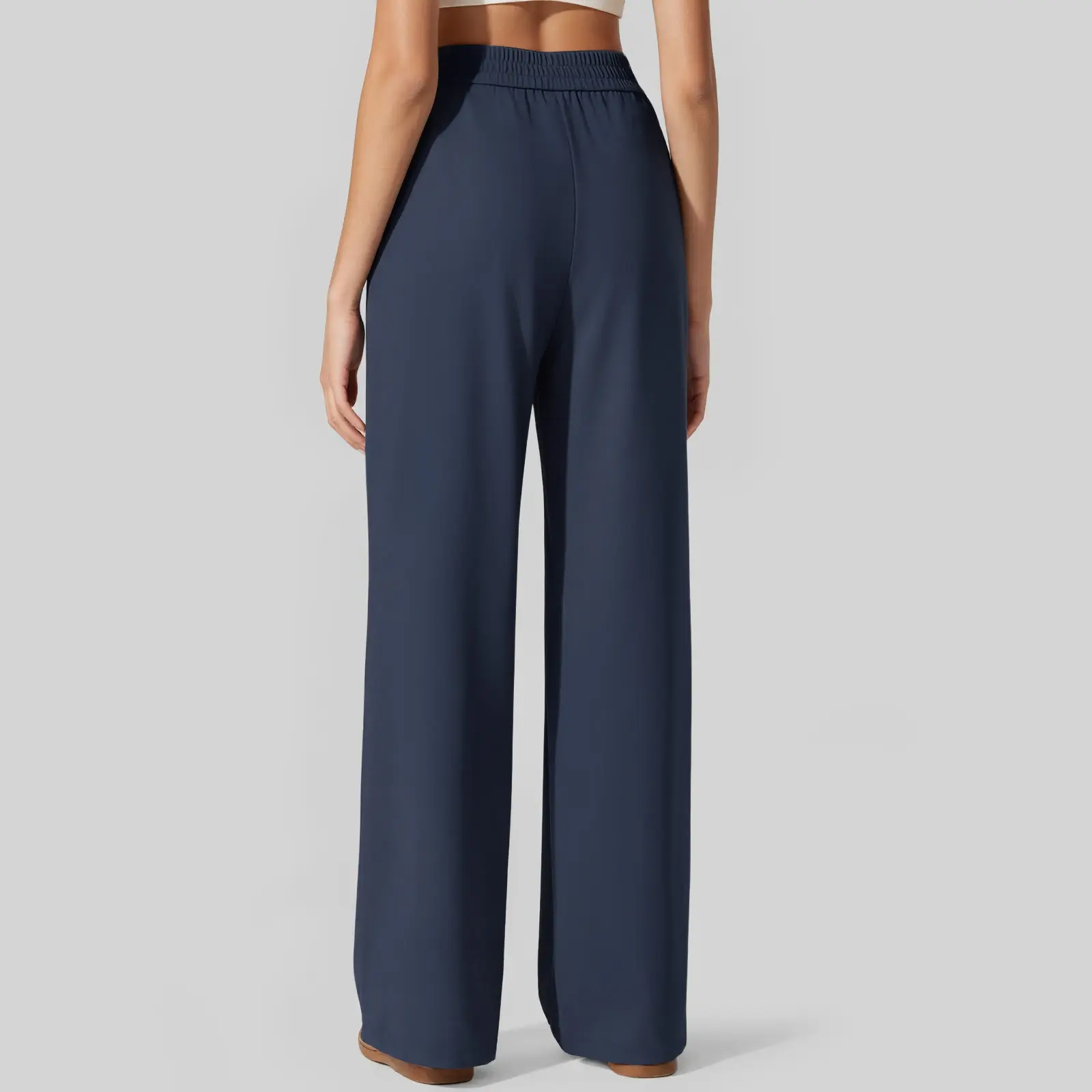 open lace back dress Petite Dress Pants for Women Baggy Wide Leg Palazzo Pants Business Casual Elastic  Waist Work Pant with Pockets Soft Dressy Slacks Pull On Comfy Work Pants  2025 Office Clothes 90s Outfits Streetwear main image 0