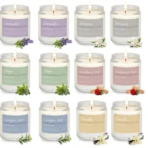 12 Pack Soy Wax Scented Candles Gift Set for Women, Long Lasting Aromatherapy Candles for Home Decor, Relaxation, Room Aesthetic
