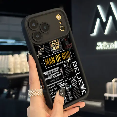 Customized "Man Of God" Silicone Protective iPhone Case - Smudge-Free Grip, Full Coverage Casing, Durable Rugged Shield for iPhone 17 Air,16,16e,15,14,14 Plus,13,12,11 Pro Max Plus,X,XS - Anti-Fingerprint Accessory
