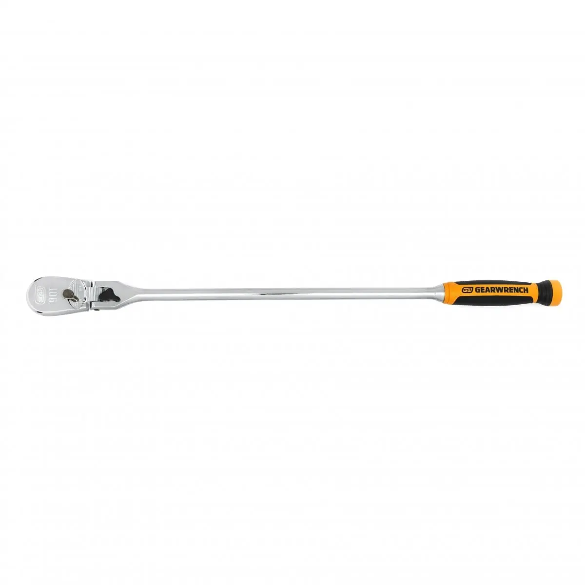 Gearwrench 0.5 in. Square Drive Teardrop Enclosed Head Flex Ratchet - 90-tooth Gear, Cushion Dual Grip, 9 Locked Positions, 4-degree Swing Arc, 24 in. Automotive Tool for Tight Spots, 2.62 lbs, Offset, Ratchet Spanners & Wrenches, Flush-mounted Switch, Au