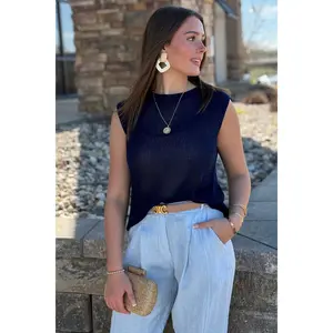 Mia Italian Sweater, Navy