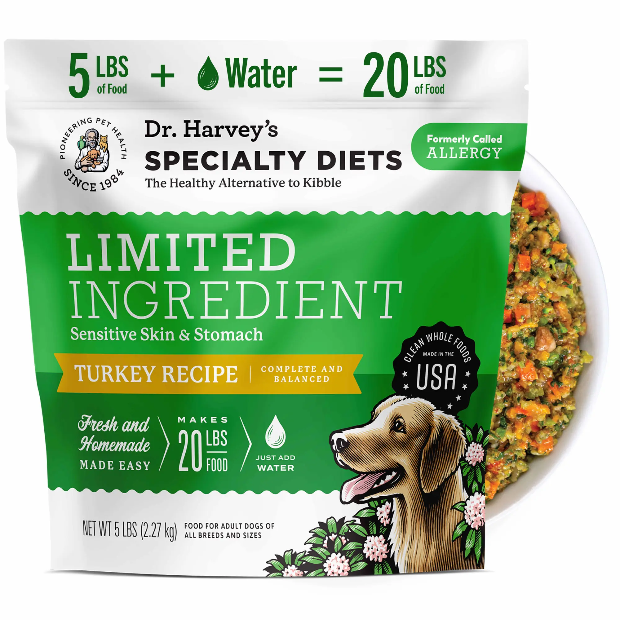 Dr. Harvey's Limited Ingredient Dog Food | Turkey, Grain Free - for Dogs with Food Sensitivities
