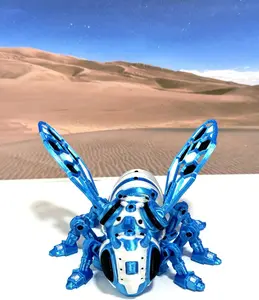 Articulated Cyber Bee – 4.5" 3D Printed Stress Relief Desk Toy – Futuristic Interactive Fidget Toy - 3D Printed in USA -CB001-BW