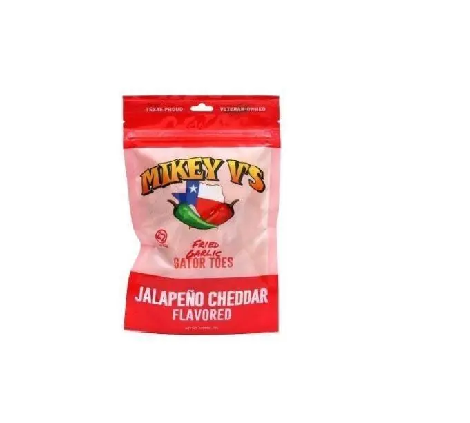 Mikey Vs Jalapeño Cheddar Gator Toes – Deep-Fried Garlic Snacks, Crunchy Spicy Cheesy Garlic Bites, 3.0 oz Bag