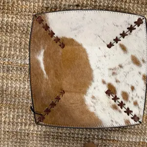 Genuine Leather Bowl with cowhide