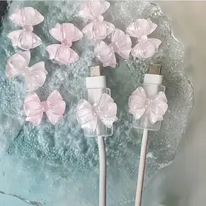 2pcs Bow Universal Lightning/Type-C Cable Protector, Durable and Anti-Break, Fashionable Electronic Phone Accessory Design, Cute Bow Decoration