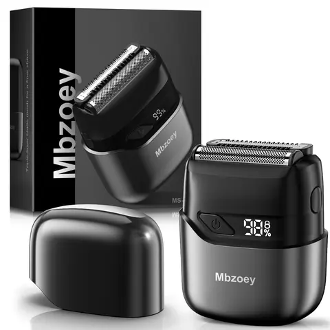 [techvibes]Mbzoey Electric Foil Shavers for Men: IPX7 Waterproof - Magnetic Cover Showerproof Cordless Portable Titanium Steel Wet Dry Body Facial Trimmer, Mini Self Care Product Gift for Men