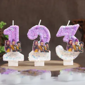 Kpop Demon Hunter Birthday Candle with Acrylic Sparkle Decoration, Anime Character Design, Party Decorations for Christmas, New Year, Anniversary