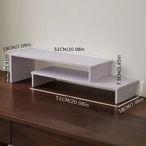 Computer heightening stand for office display monitor base - double-layer adjustable - desk storage - bookshelf for the table