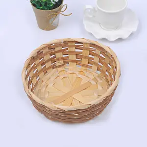 Handmade bamboo fruit basket basket bread cake basket bamboo basket fruit bowl lace storage basket