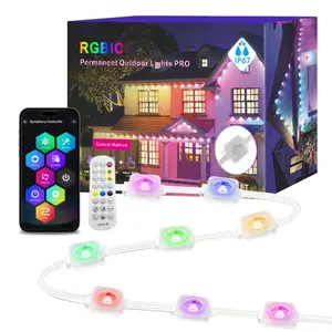 Smart Colorful Outdoor Permanent Eaves Light, Ambient Festive Style, IP67 Waterproof, WiFi/Voice Control (APP/Smart Device), for Outdoor Eaves/Festival Decoration/Atmosphere