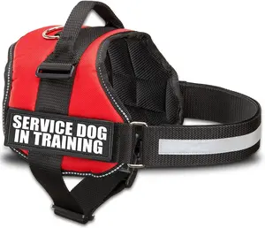 Service Dog Training Vest with Adjustable Hook and Loop Straps and Handle - Available in Sizes XXS to XXL - Features Reflective Patch and Comfortable Mesh Design