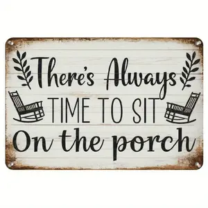2D Plane Sign for Home Decor, Porch Sign for Garden Decoration, Rustic Iron Wall Art, Vintage Metal Sign for Bar, 1 Piece Set