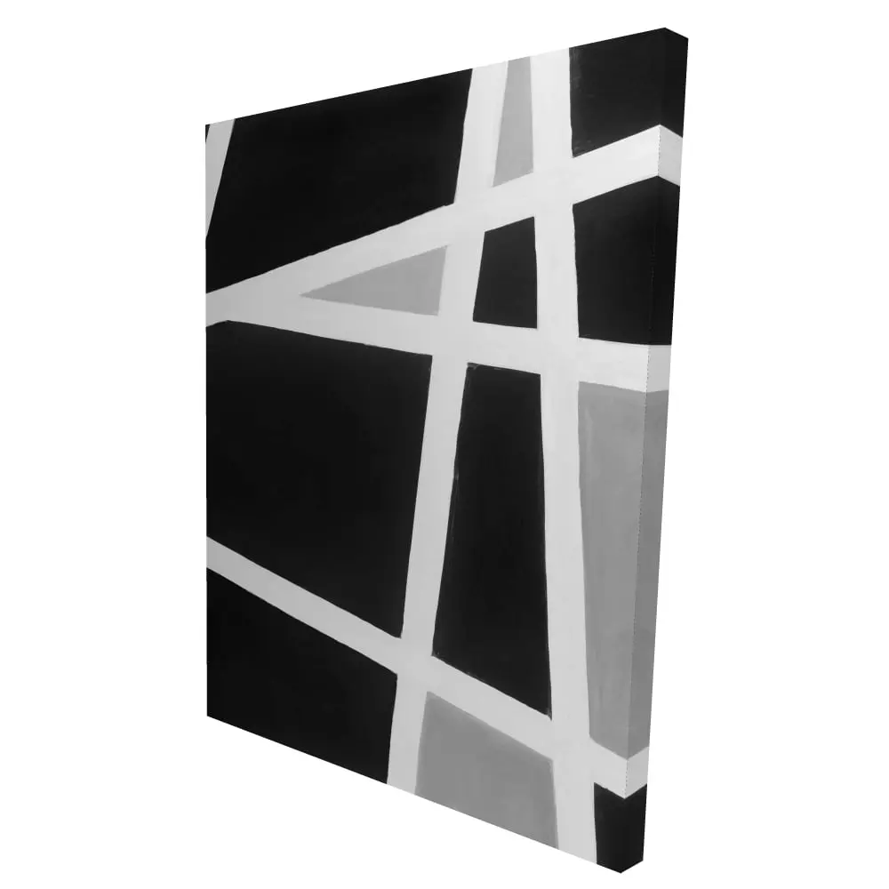 360 Stand 36x48 in Artwork - Minimalist Black & White Abstract Flowing Lines Poster Print, Wall Decoration for Living Room Home Decor, Artistic, Wall-Mounted Wall Arts