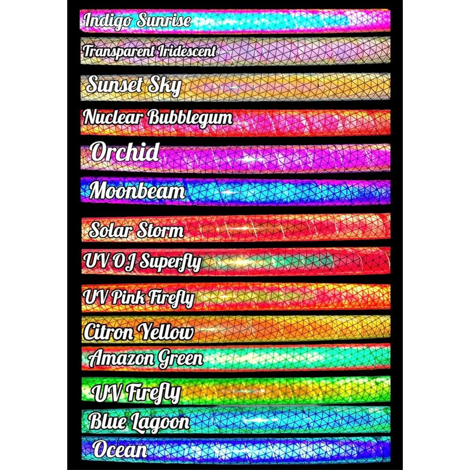 Mini’s Double Set Iridescent Color Shifting Reflective Taped Hula Hoops - Polypro or HDPE (2 qty)