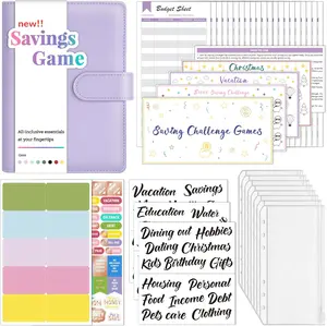 Budget Binder with Money Saving Challenge, Money Saving Binder with Cash Envelopes, Expense Sheets, Challenge Tracker & Category Labels