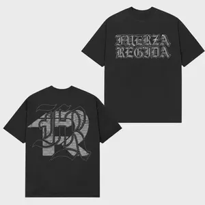 Fuerza Regida Gothic Logo T-Shirt – Double Sided Regional Mexican Graphic Tee, Soft Cotton Latin Music Streetwear Shirt, Corridos Tumbados Fan Gift