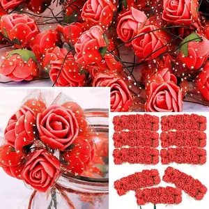 1 Pack/144 Artificial Rose Heads, Foam Roses for Wedding Decorations, Bouquets, DIY Flower Wall, Cake Decoration, Party Decor