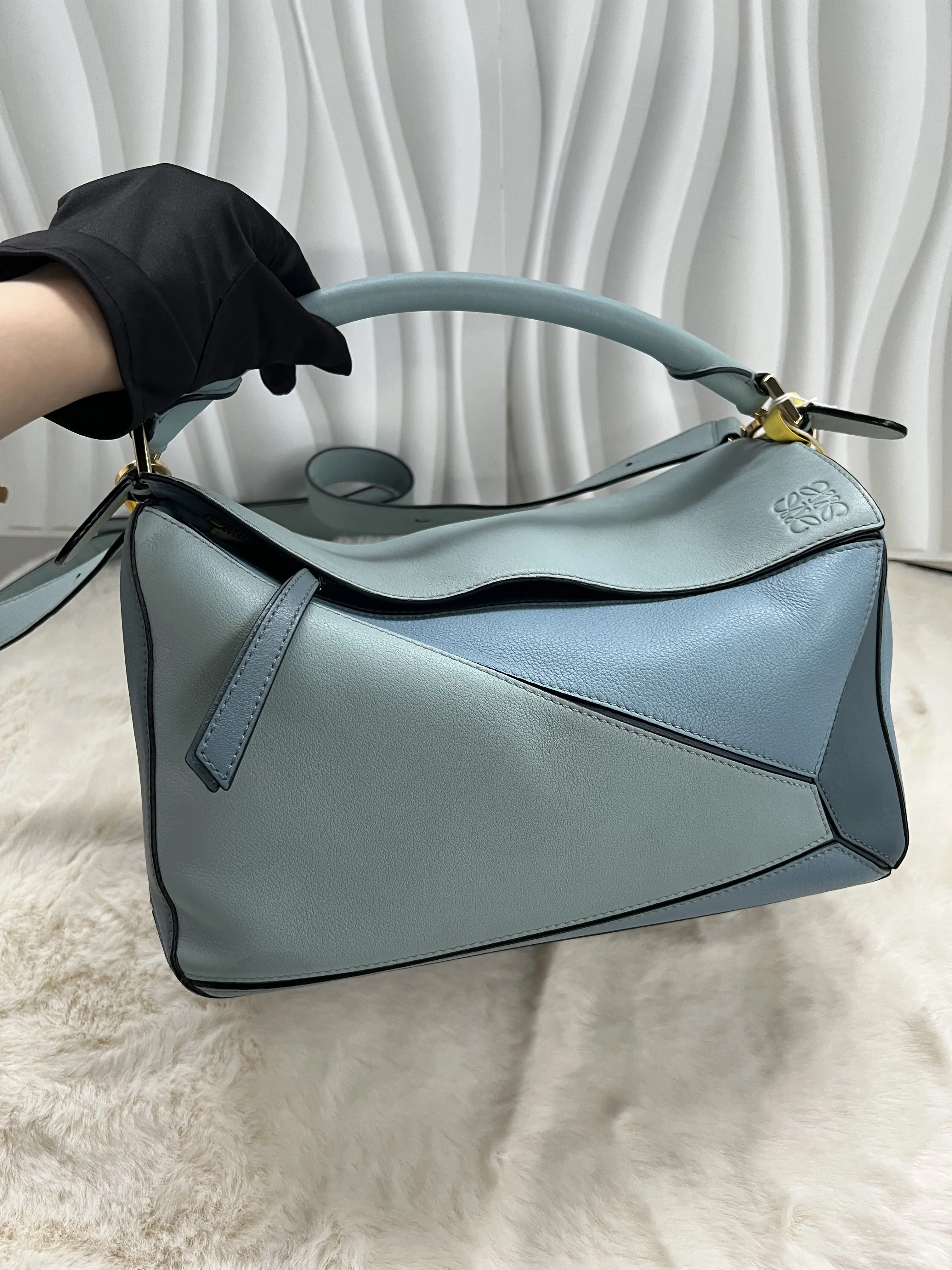 Pre-owned Loewe Leather Tote Bags Puzzle Blue JM MM0001