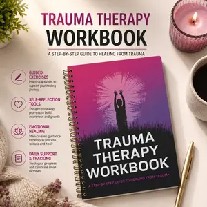 Trauma Therapy Workbook for Emotional Healing, Spiral Bound Journal with Daily Prompts to Process Emotions & Reduce Stress