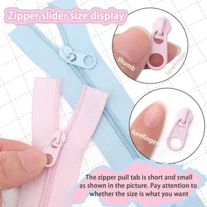 Colorful Nylon Zipper Set, 5m Zippers + 10 Short Zipper Heads, Matching Color, Ideal for Small Bags, DIY Crafts, Handmade Projects