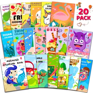 20 Pack Coloring Books for Kids Ages 4-8-12, Mermaid Dinosaur Animals Designs, Small Bulk Activity Books for Boys Girls, Perfect Valentines Easter Halloween Christmas Party Favors Goodie Bags Classroom Supplies