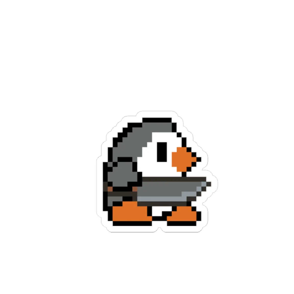 Cursed Killer Penguin Sticker, Silly Unhinged Sticker Decal
