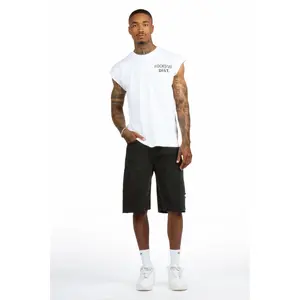 Lake White/Black Graphic T-Shirt & Novacane Denim Short Set