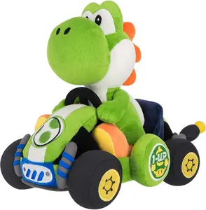 Sanei Boeki MKW01 Super Mario Kart World Yoshi Plush Toy W6.7 x D10.6 x H9.1 inches (W17 x D27 x H23 cm)