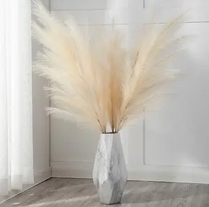 8PCS Faux Pampas Grass Large 38"/3.1FT Tall Artificial Pompous Grass Pampas Branches Fake Fluffy Stems Plants Decor Decorative Flower Fruit