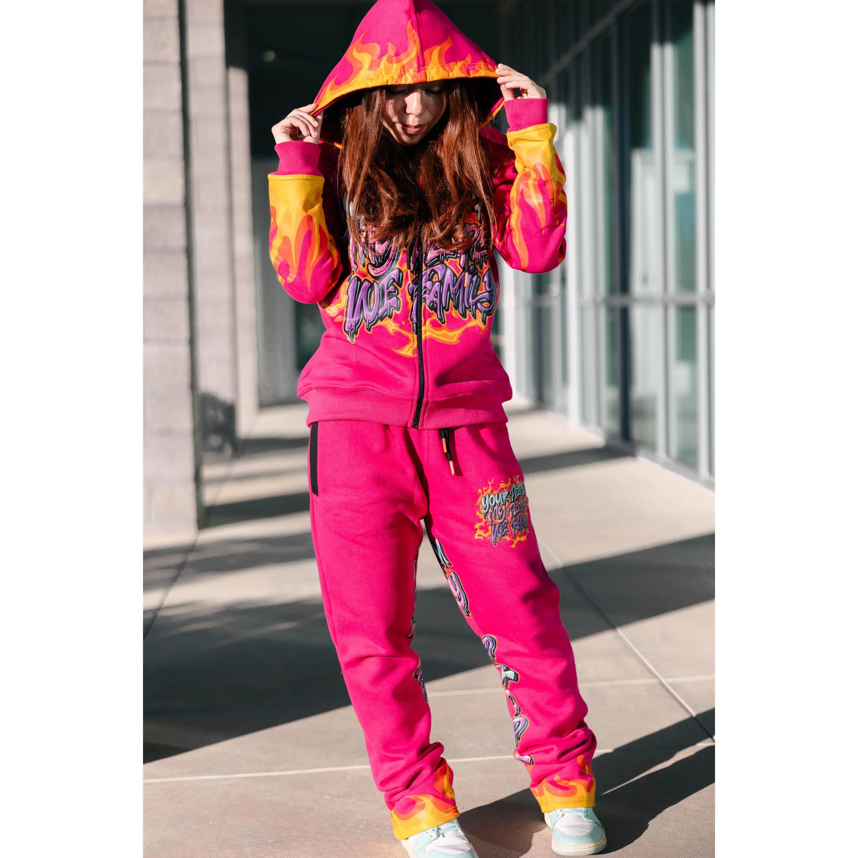 Pink Fire Jogger set