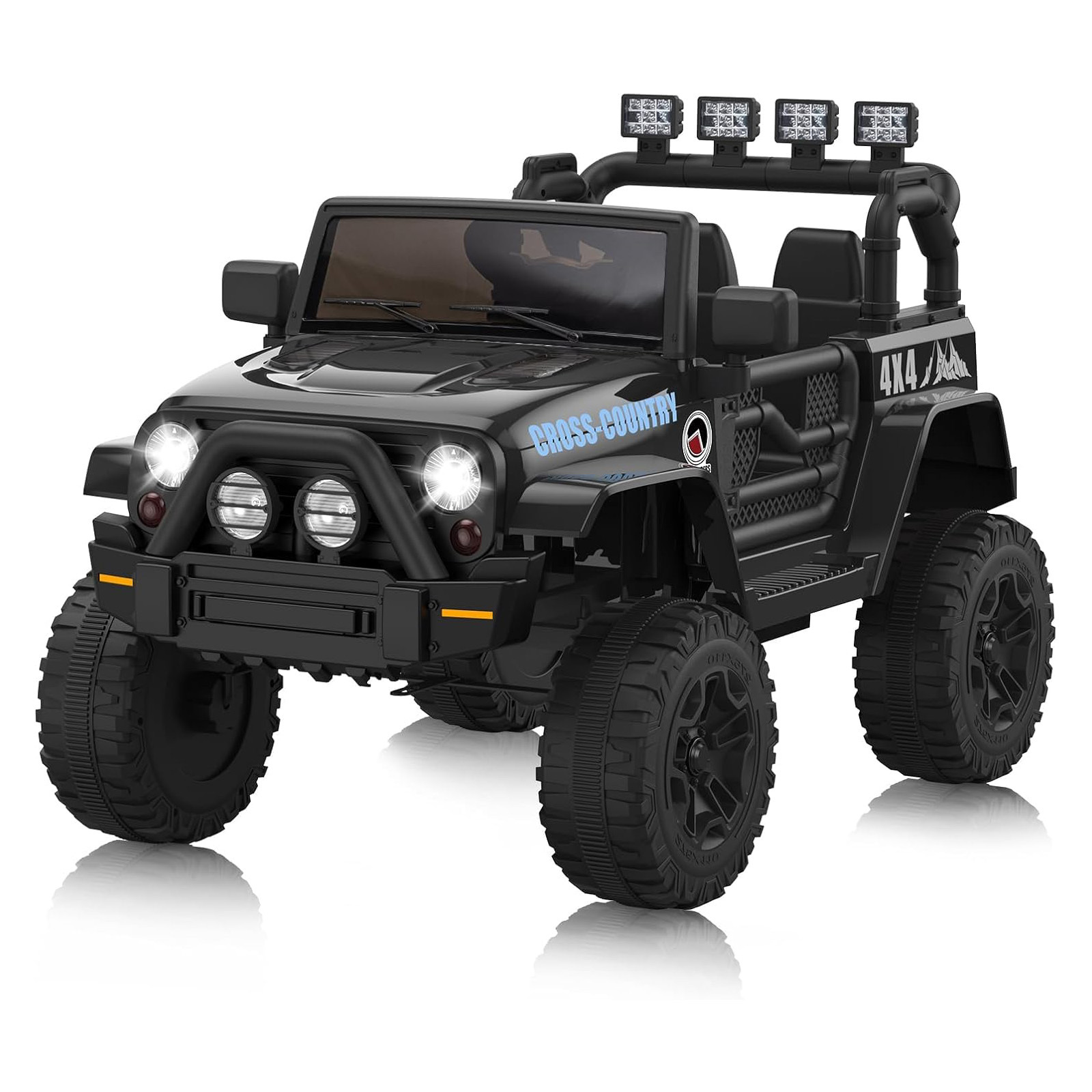12V Kids Ride-On Truck with Remote Control - Electric Toy Car w/ One-Button Start, Dual Doors, 2-Speed Modes & Spring Suspension | LED Lights & Smooth