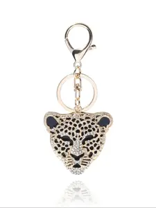 Leopard Head Design, Fashionable Alloy Keychain for Women & Men, Trendy All-match & Exquisite Keychain for Birthday Gift