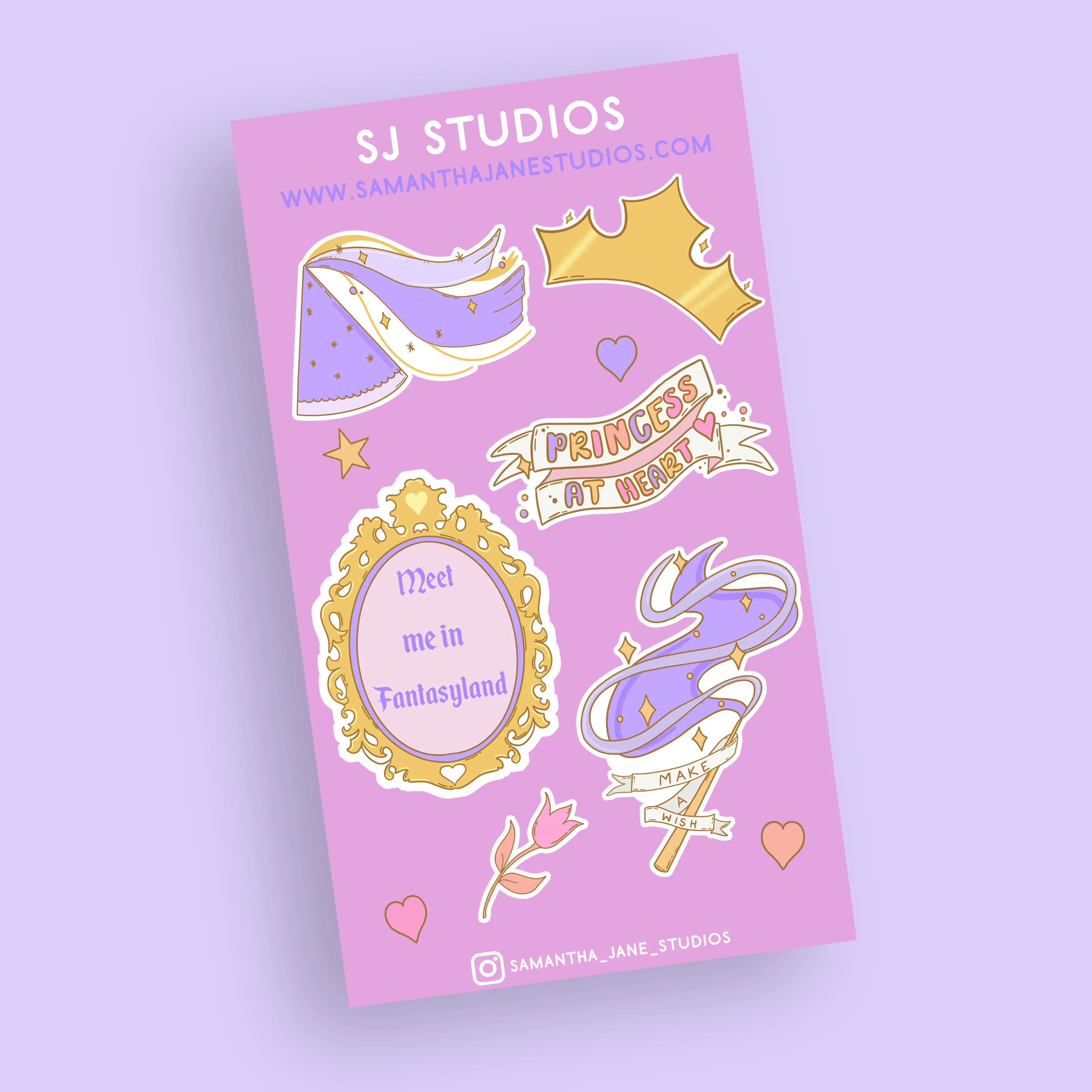 Princess Sticker Sheet from Samantha Jane Studios Fairy Princess Stickers