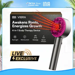 【LIVE EXCLUSIVE】INIA VIBRA 4-in-1 Scalp Therapy Device, Red Light, Microcurrent, Massage, Serum Infusion, Scalp Massager Beauty Device, Waterproof & Wet/Dry Use, Perfect Holiday Gift